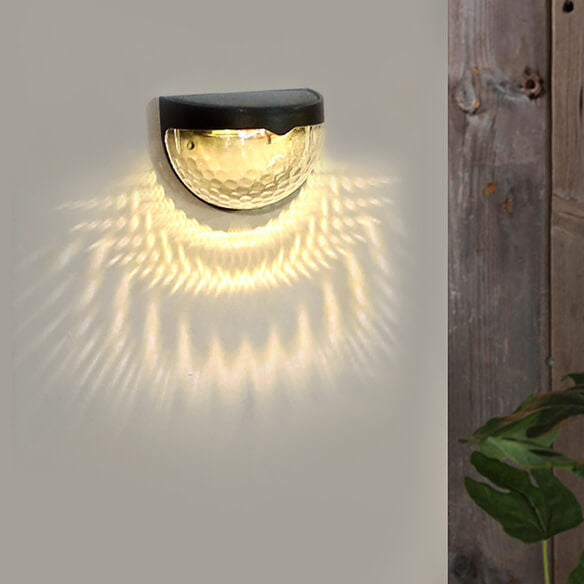 Solar Semi Circle Outdoor Waterproof Light Shadow Fence Wall Sconce Lamp | Kalsten