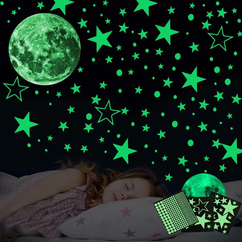 Creative Fluorescent Wall Sticker - Moon / stars / round dots | Kalsten