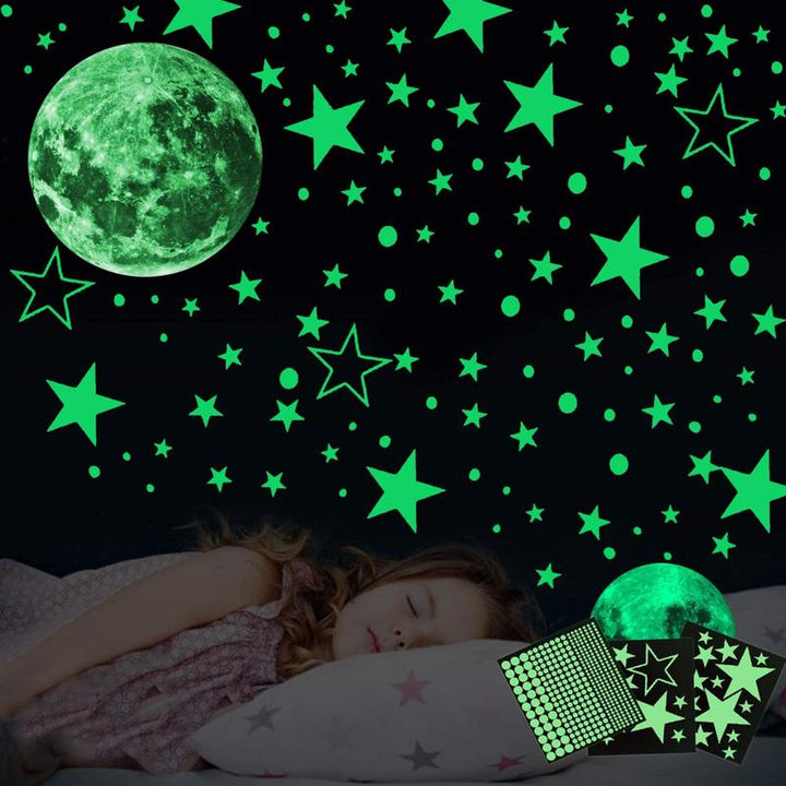 Creative Fluorescent Wall Sticker - Moon / stars / round dots | Kalsten