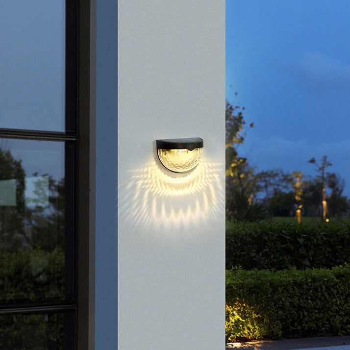 Solar Semi Circle Outdoor Waterproof Light Shadow Fence Wall Sconce Lamp | Kalsten