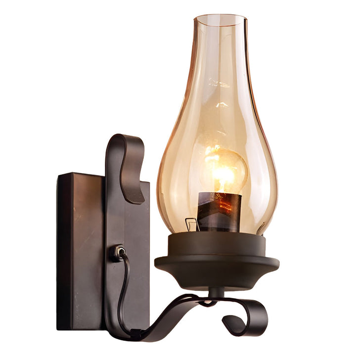 Glass Wall Sconce – Industrial Retro Iron Vintage E27 (20x30cm) | Kalsten