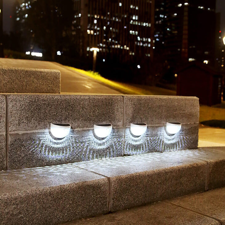 Solar Semi Circle Outdoor Waterproof Light Shadow Fence Wall Sconce Lamp | Kalsten