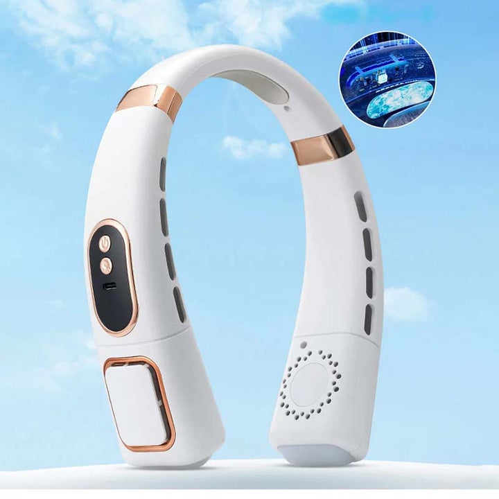 Blade-less hanging neck fan with digital display and light | Kalsten