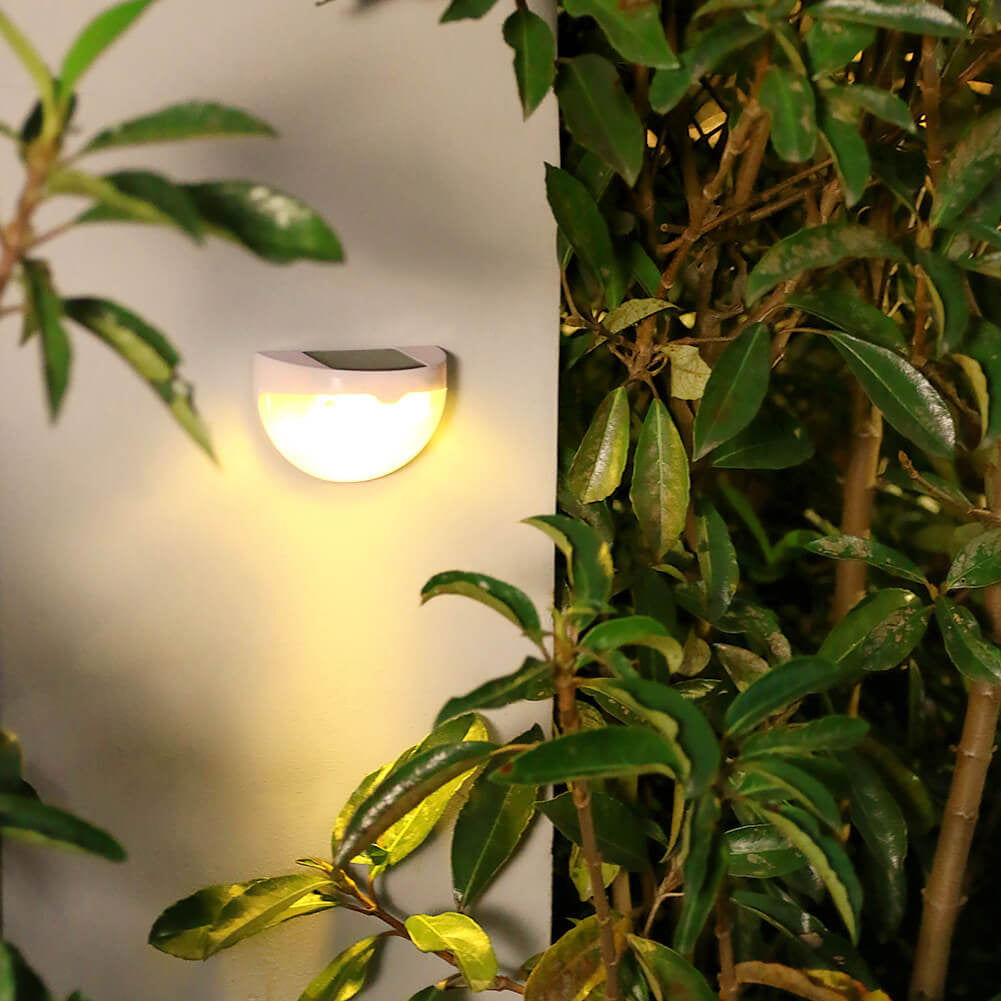 Solar Semi Circle Outdoor Waterproof Light Shadow Fence Wall Sconce Lamp | Kalsten