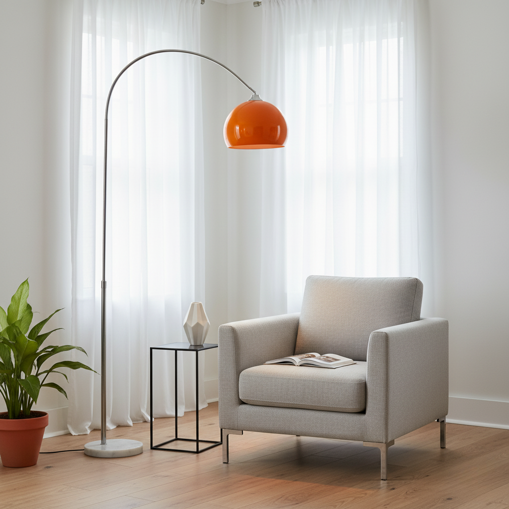 Arc Floor Lamp with Dome Shade