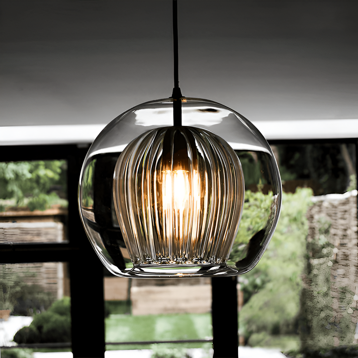 Pendant Light Glass Globe 9.8 in E27 Adjustable Dining Room Kitchen Island Hanging Ceiling Lamp Vintage Modern | Kalsten