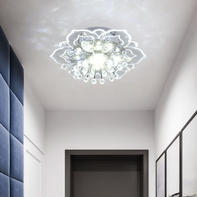 GlowPetal LED Crystal Ceiling Lamp – Flower-Shaped Modern Decor