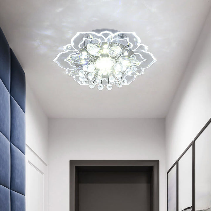 GlowPetal LED Crystal Ceiling Lamp – Flower-Shaped Modern Decor