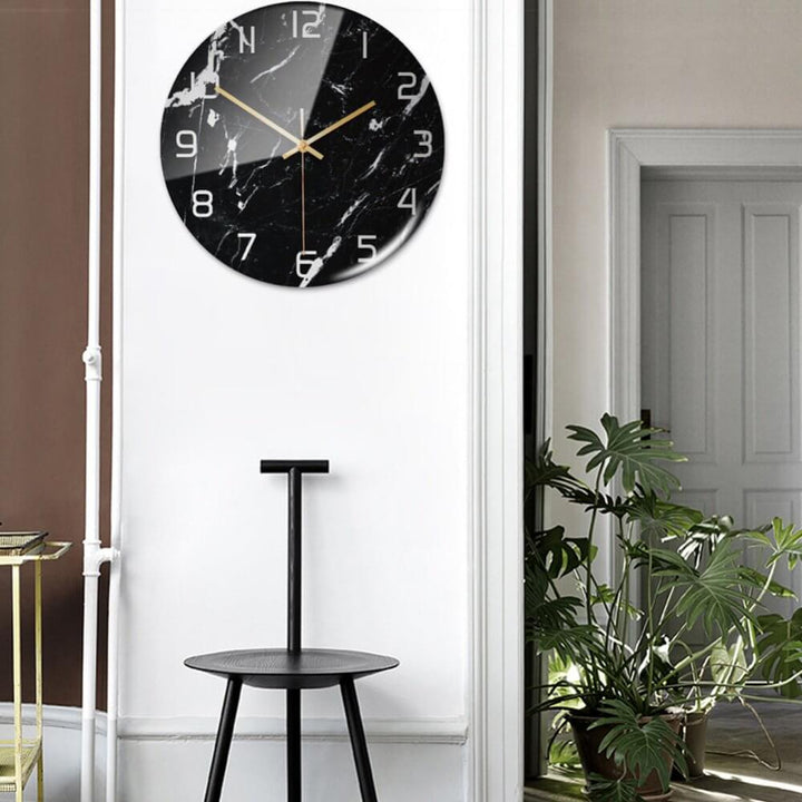 Stylish Marble Wall Clock with Silent Mechanism Kalsten