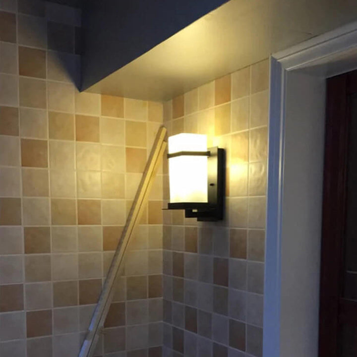 Modern Chinese Square Outdoor Waterproof 1-Light Wall Sconce Lamp | Kalsten