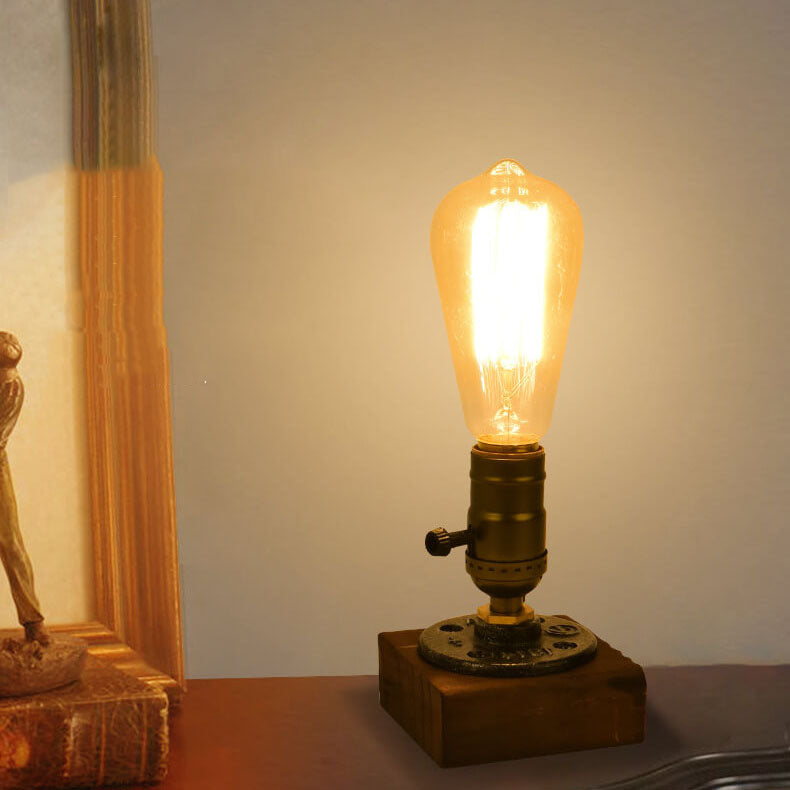 Vintage Industrial Iron Light Bulb 1-Light Table Lamp | Kalsten