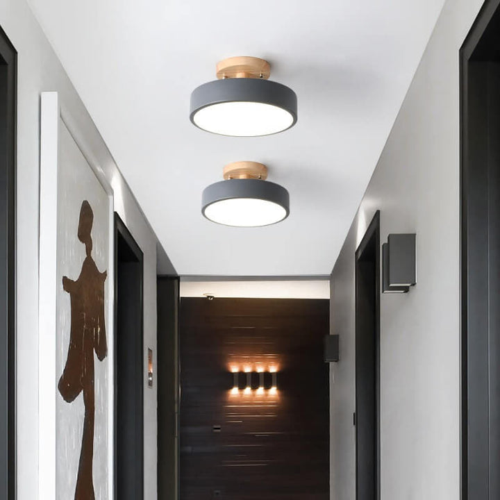 LED Round Ceiling Lamp – Nordic Semi-Flush Design