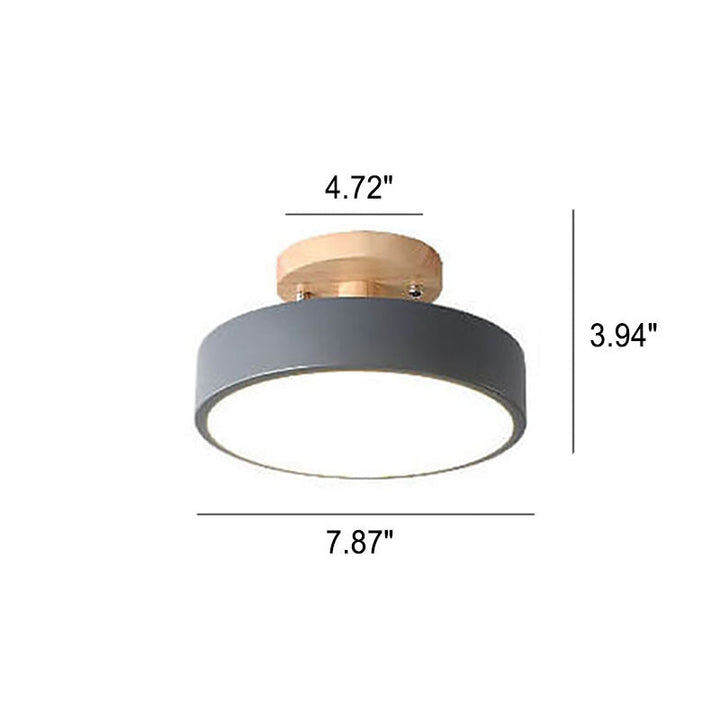 LED Round Ceiling Lamp – Nordic Semi-Flush Design