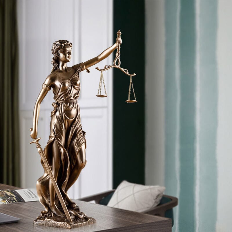 Decorative statue of the goddess of justice