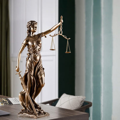 Decorative statue of the goddess of justice