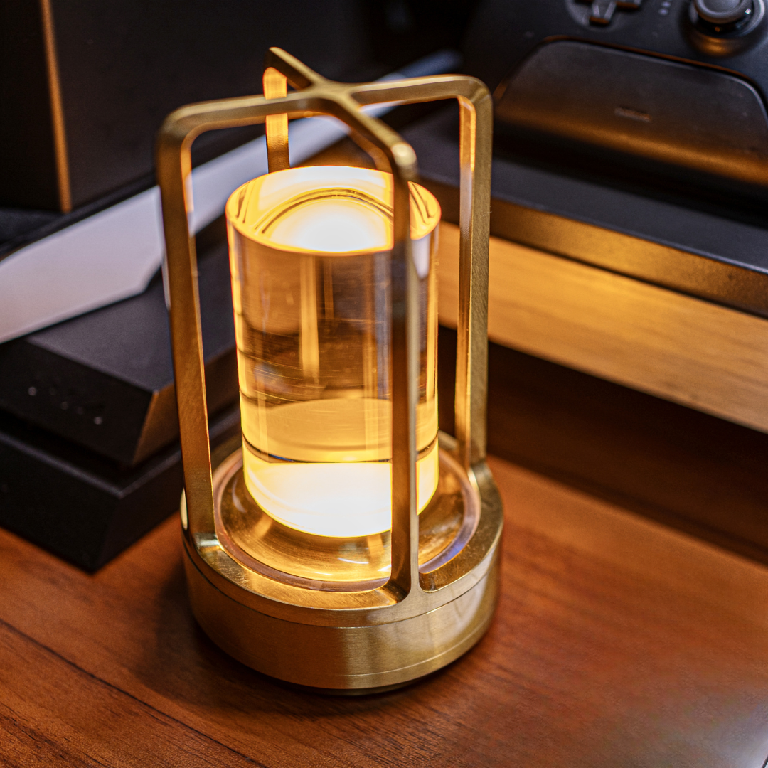 Table Lamp Crystal Glass Rechargeable Light | Kalsten