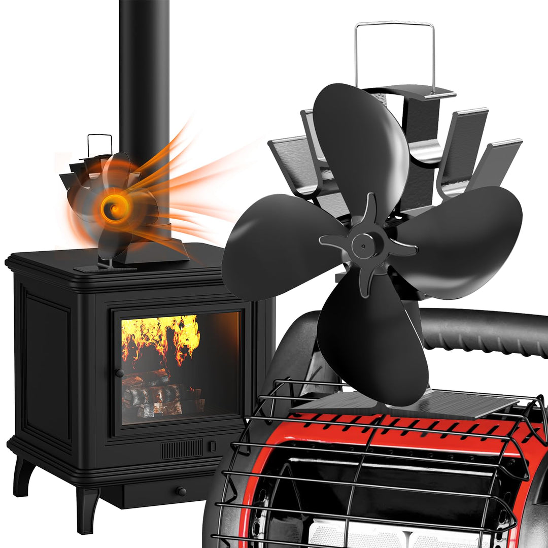 Kalsten | 4-Blade Stove and Fireplace Fan for Wood/Fireplace