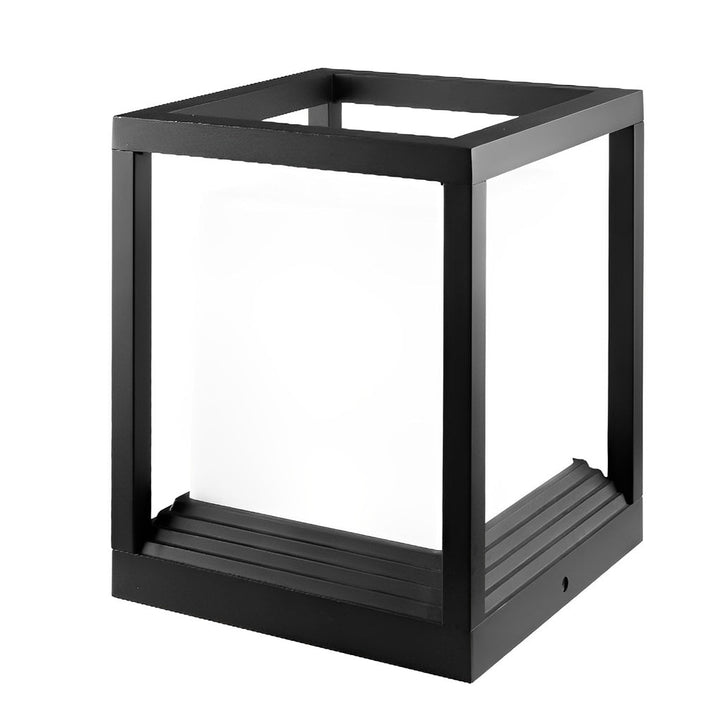 Minimalist Square Waterproof LED Black Modern Solar Fence Post Lights | Kalsten