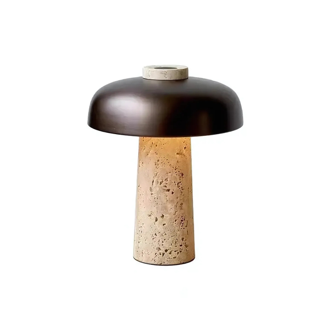 Luxury Travertine LED Table Lamp | Kalsten