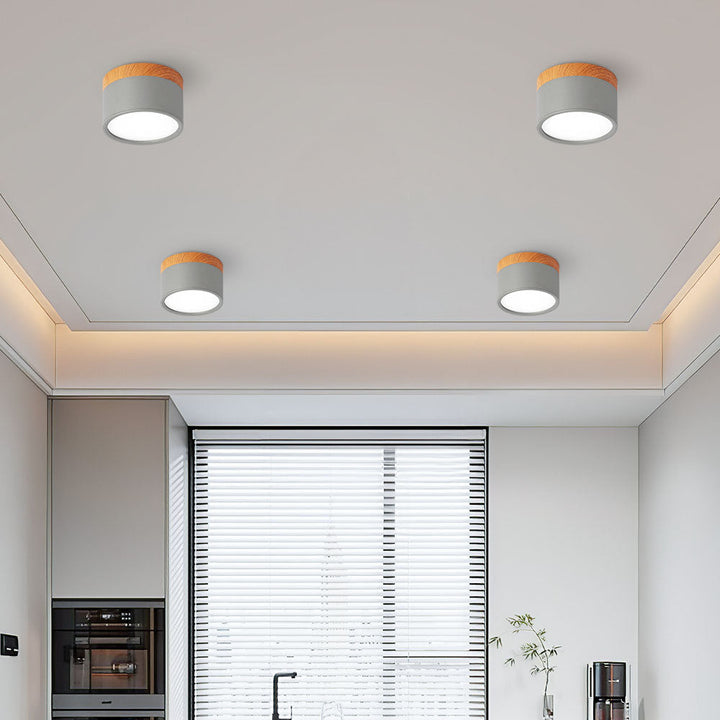Pink Wood Flush Mount Ceiling Lamp Kalsten