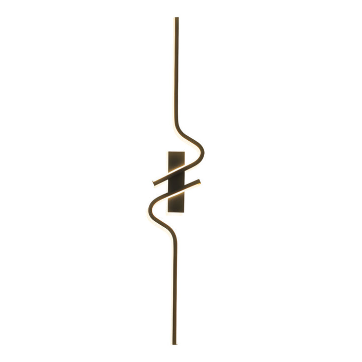 Minimalist Long Wave Aluminum Black Decorative LED Wall Lamp | Kalsten