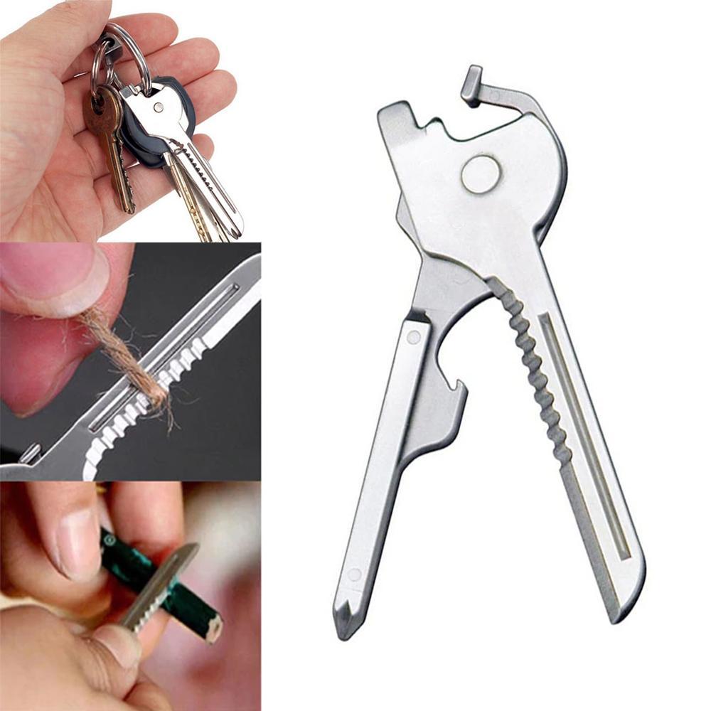 6-in-1-Keyring Multitool Mini-Multitool Keychain Pocket Stainless Steel Foldable Swiss Tech Easy Bottle Opener Keychain | Kalsten