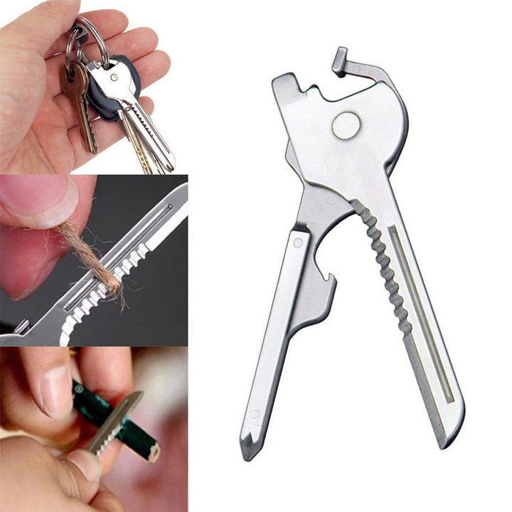 6-in-1-Keyring Multitool Mini-Multitool Keychain Pocket Stainless Steel Foldable Swiss Tech Easy Bottle Opener Keychain | Kalsten