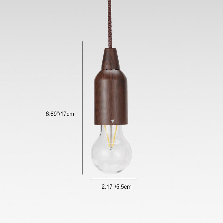 Retro Portable Waterproof Wood Round Cone Battery USB 1-Light Camping Outdoor Light | Kalsten