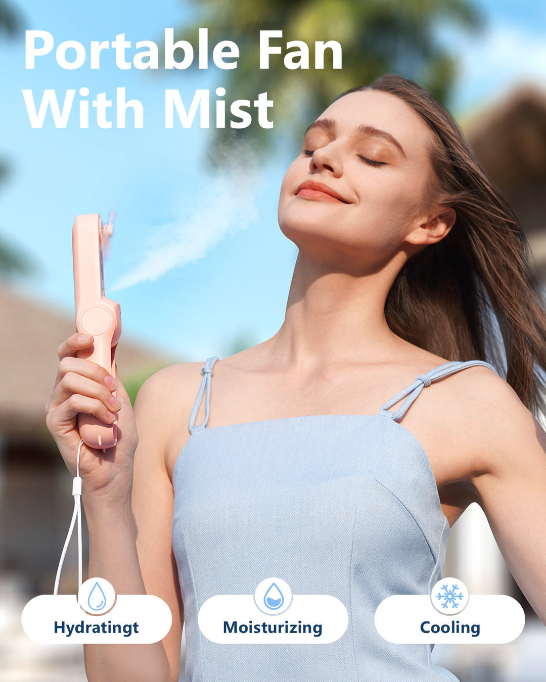Misting Fan Portable, Handheld Personal Mister Fans | Kalsten