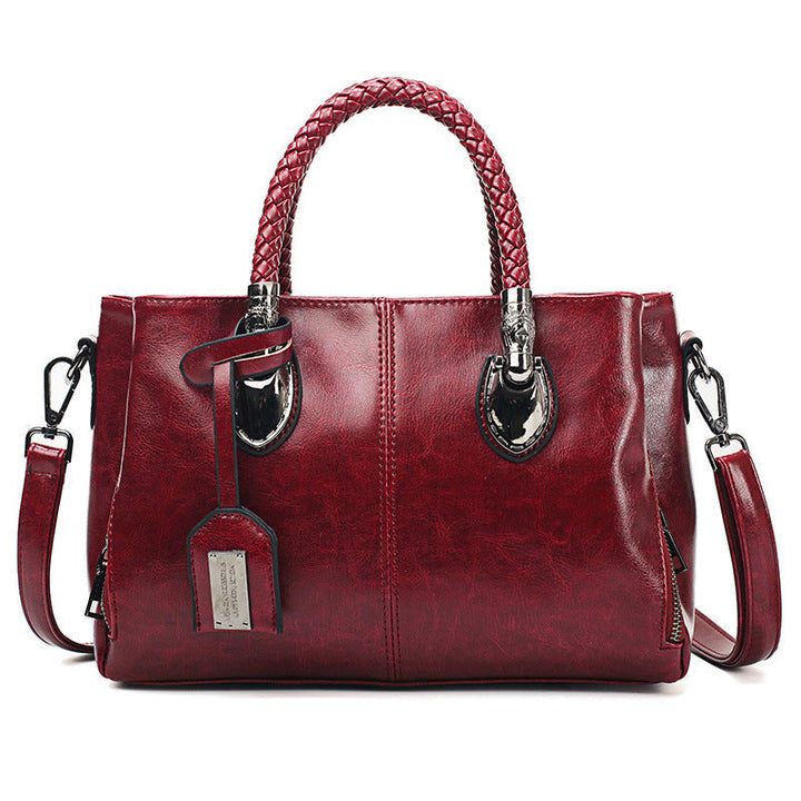 New handbags made of oil wax leather Boston, large tote bag made of soft leather | Kalsten
