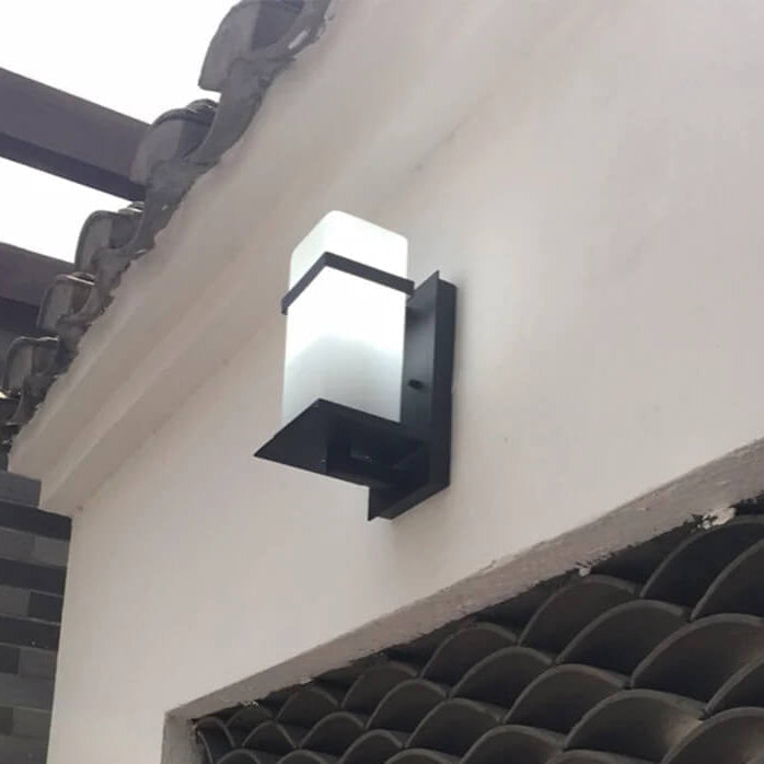 Modern Chinese Square Outdoor Waterproof 1-Light Wall Sconce Lamp | Kalsten