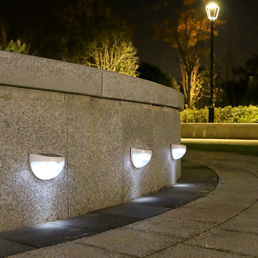 Solar Semi Circle Outdoor Waterproof Light Shadow Fence Wall Sconce Lamp | Kalsten