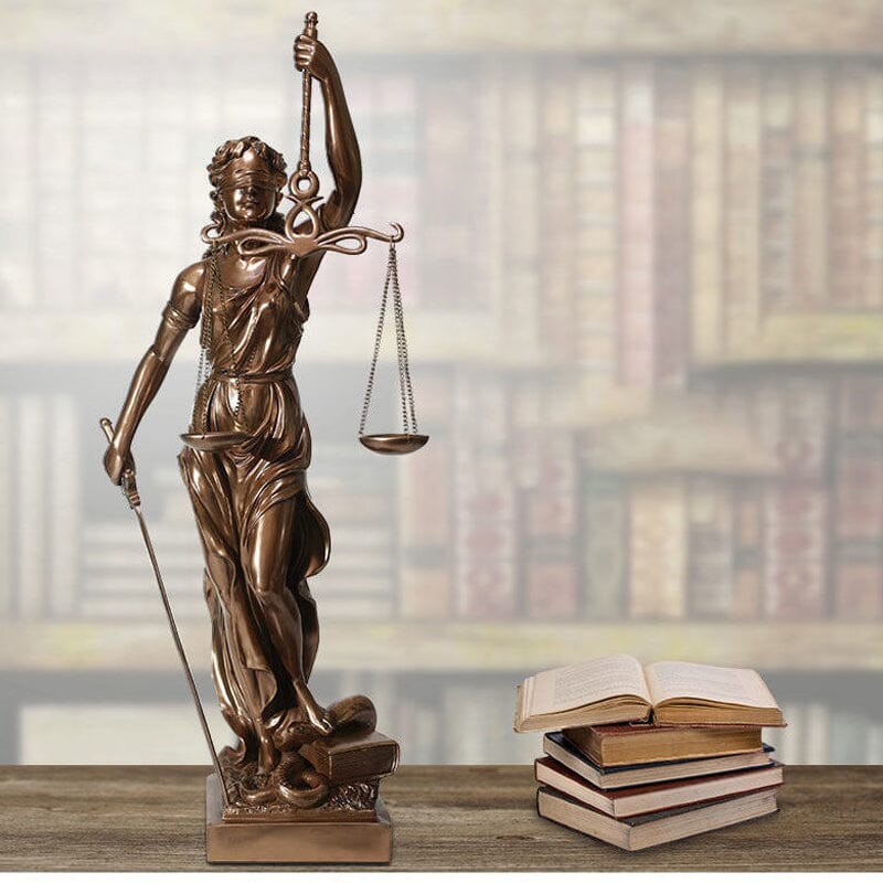 Decorative statue of the goddess of justice