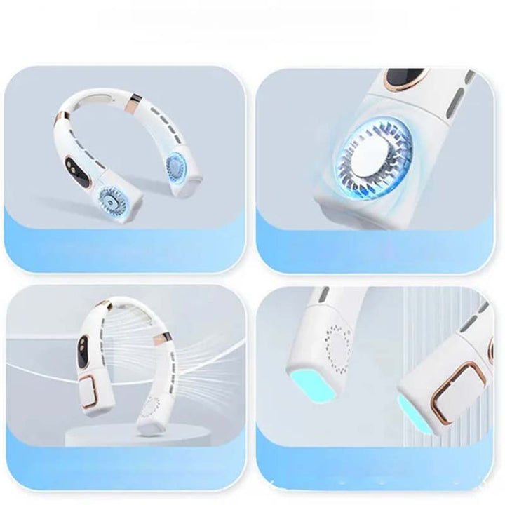 Blade-less hanging neck fan with digital display and light | Kalsten
