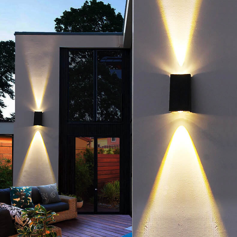 Simple Solar Trapezoid Outdoor Waterproof Up and Down Lights LED Wall Sconce Lamp | Kalsten