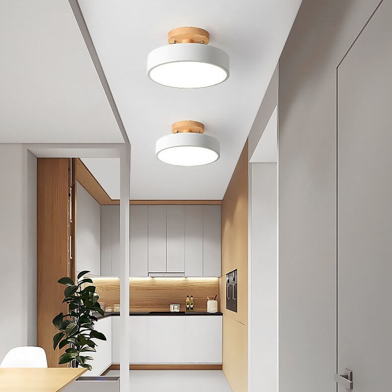 LED Round Ceiling Lamp – Nordic Semi-Flush Design
