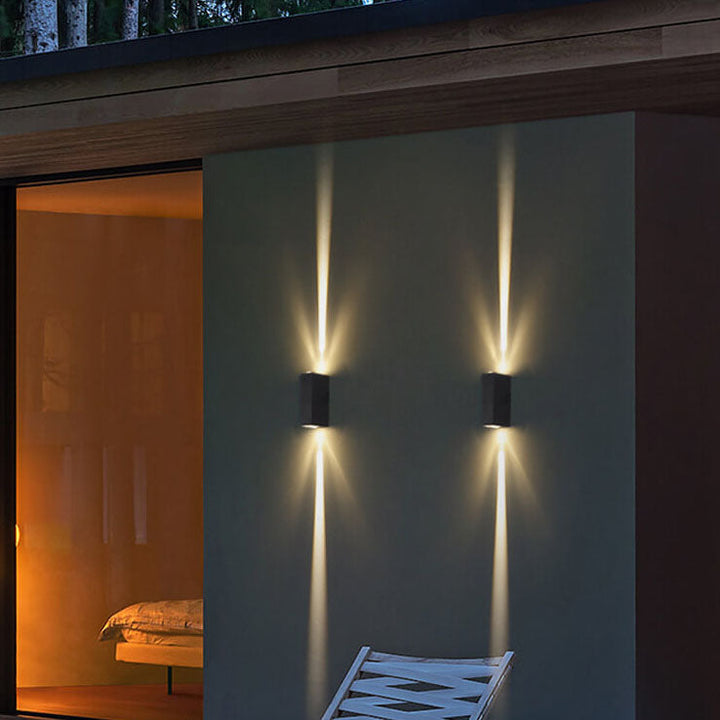 Kalsten | Modern Waterproof LED Outdoor Wall Light | Rectangular Up/Down Aluminum Fixture