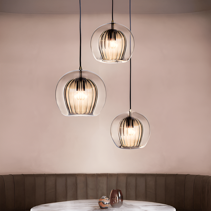 Pendant Light Glass Globe 9.8 in E27 Adjustable Dining Room Kitchen Island Hanging Ceiling Lamp Vintage Modern | Kalsten