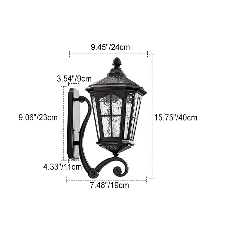 European Outdoor Lantern Aluminum Glass Waterproof 1-Light Wall Sconce Lamp | Kalsten