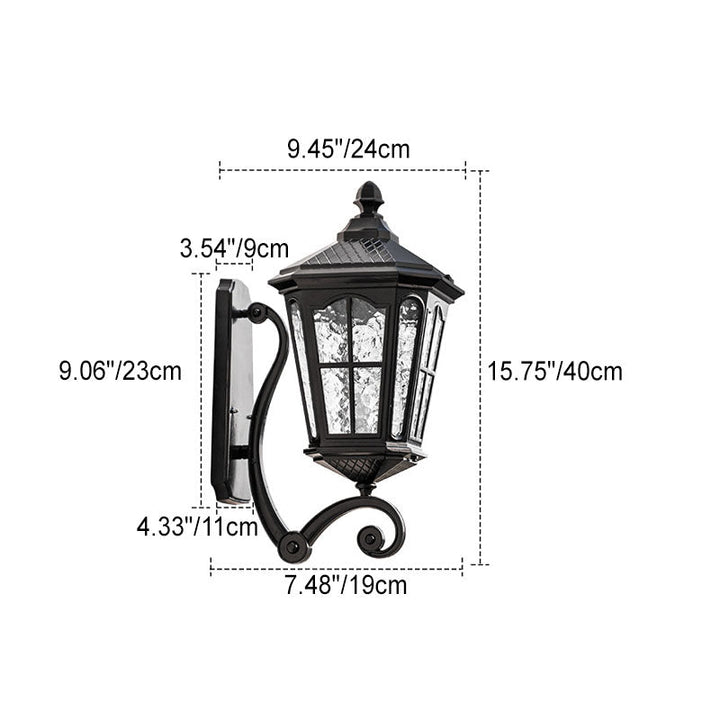 European Outdoor Lantern Aluminum Glass Waterproof 1-Light Wall Sconce Lamp | Kalsten