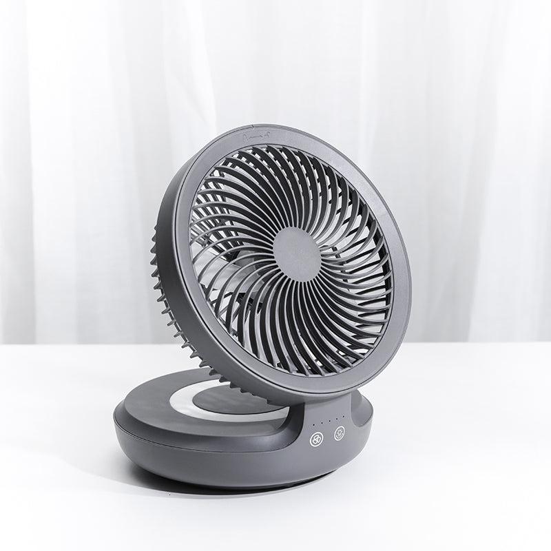 Kalsten | Rechargeable Foldable Desktop Fan, with Four Modes, Night Light and Adjustable Angle, for Study, Sleep, Work and Outdoors