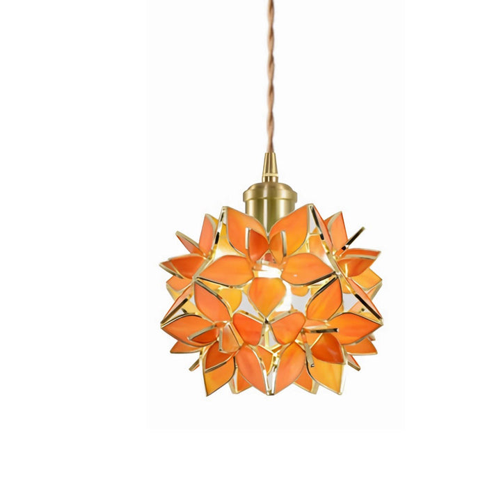 Glass Gardenia Petals Romantic Warm LED French Style Pendant Lights Fixture | Kalsten