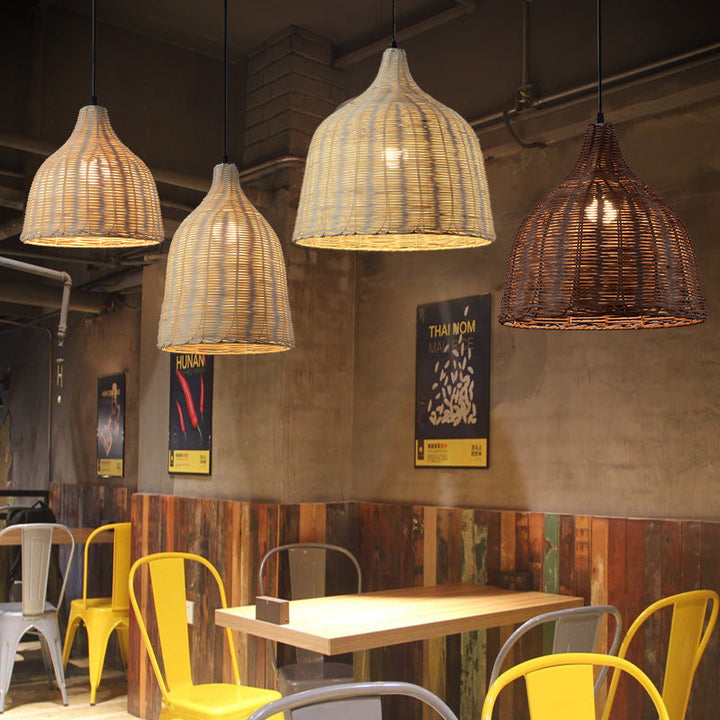 NatureGlow Pendant Lamp - Woven Reed and Bamboo Lighting | Kalsten