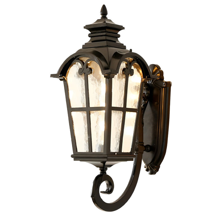 Vintage Glass Waterproof Black European-style Outdoor Wall Lamp Exterior Lights | Kalsten