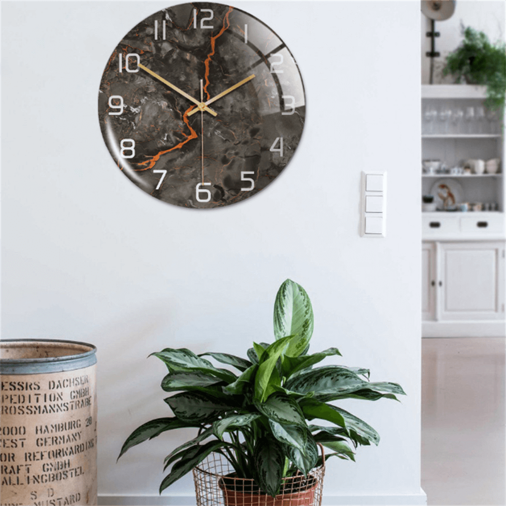 Stylish Marble Wall Clock with Silent Mechanism Kalsten