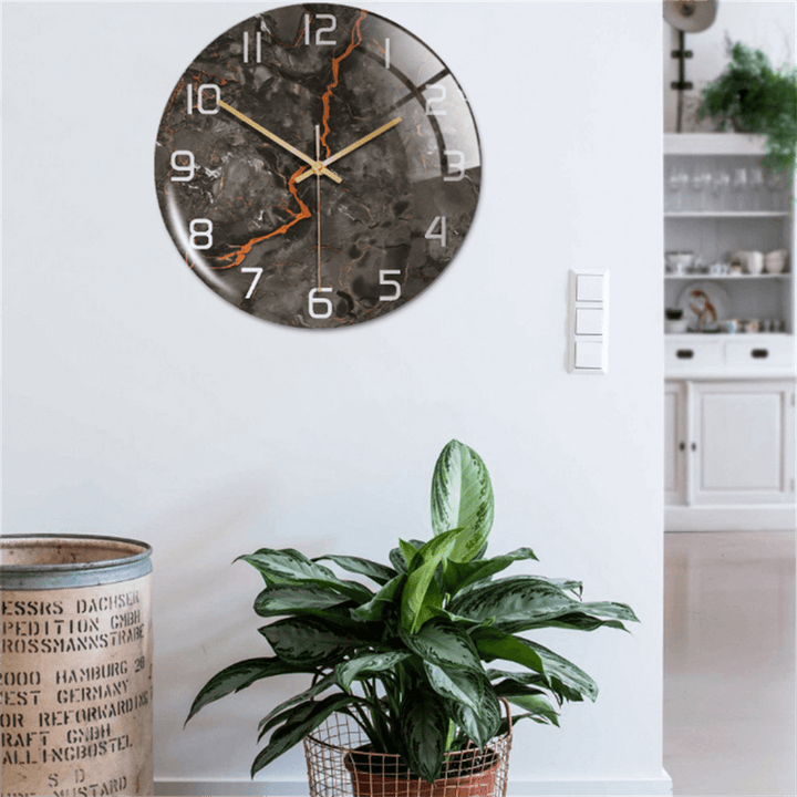 Stylish Marble Wall Clock with Silent Mechanism Kalsten