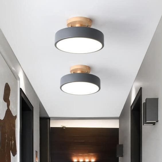 LED Round Ceiling Lamp – Nordic Semi-Flush Design