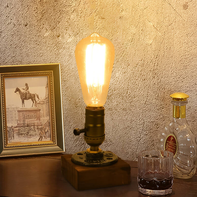Vintage Industrial Iron Light Bulb 1-Light Table Lamp | Kalsten