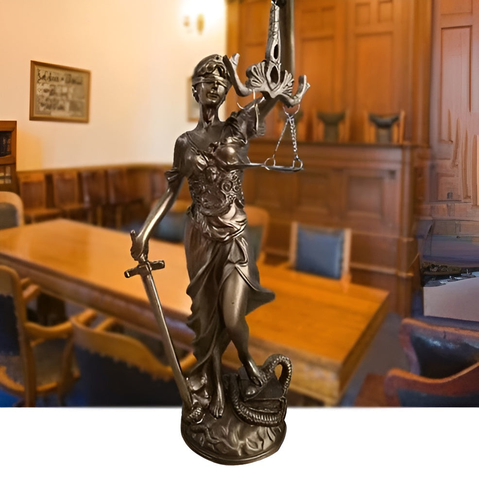 Statue of the Goddess of Justice – An elegant decorative sculpture of Justitia | Karnz