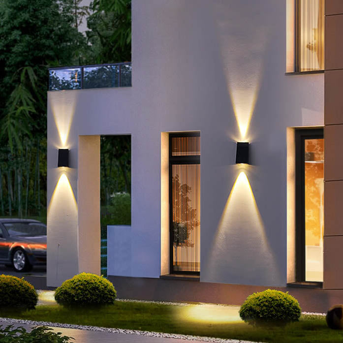Simple Solar Trapezoid Outdoor Waterproof Up and Down Lights LED Wall Sconce Lamp | Kalsten
